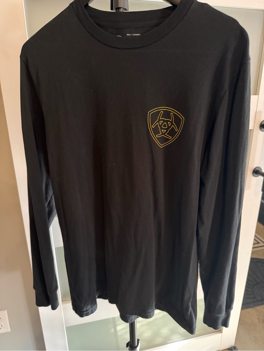 Ariat Black Long Sleeve Crew with Gold Shield Logo